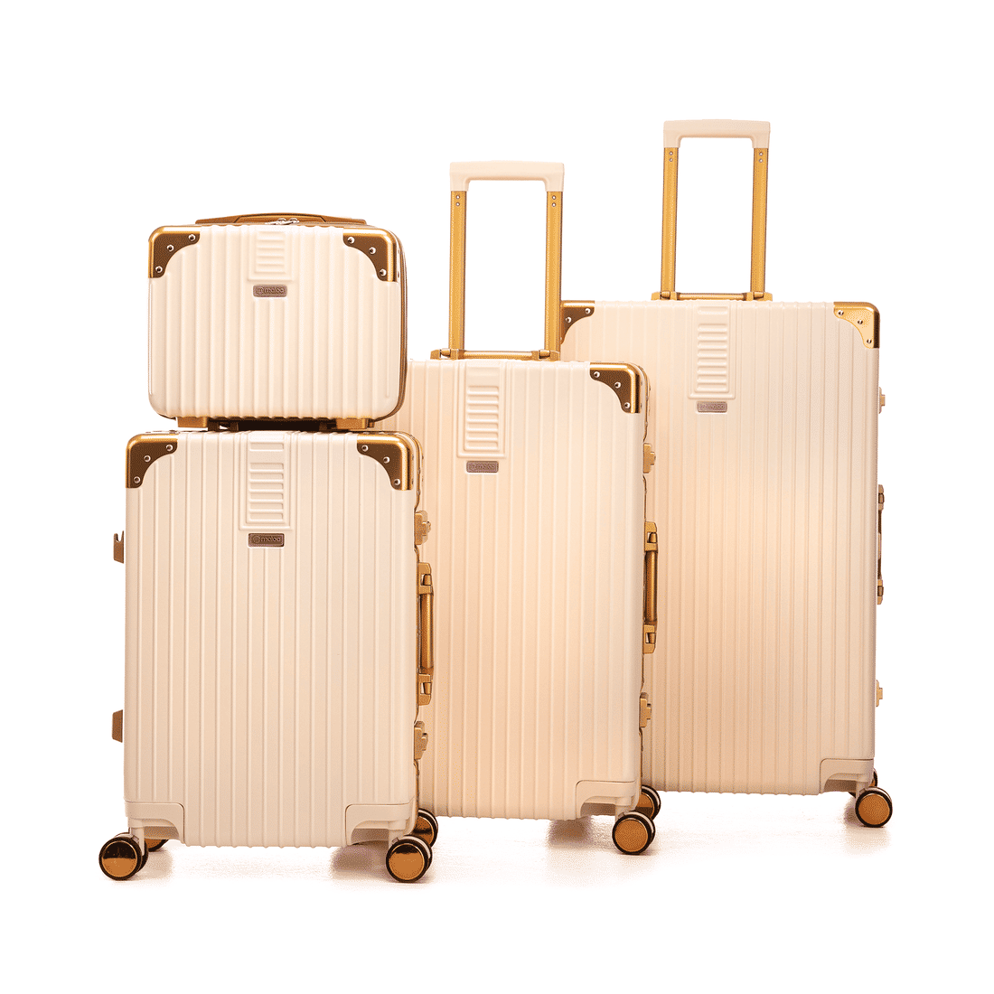 Kit de Viagem com 3 Peças e Frasqueira ABS Policarbonato Toronto Maloa Bege Kit de Viagem com 3 Peças e Frasqueira ABS Policarbonato Toronto Maloa Bege