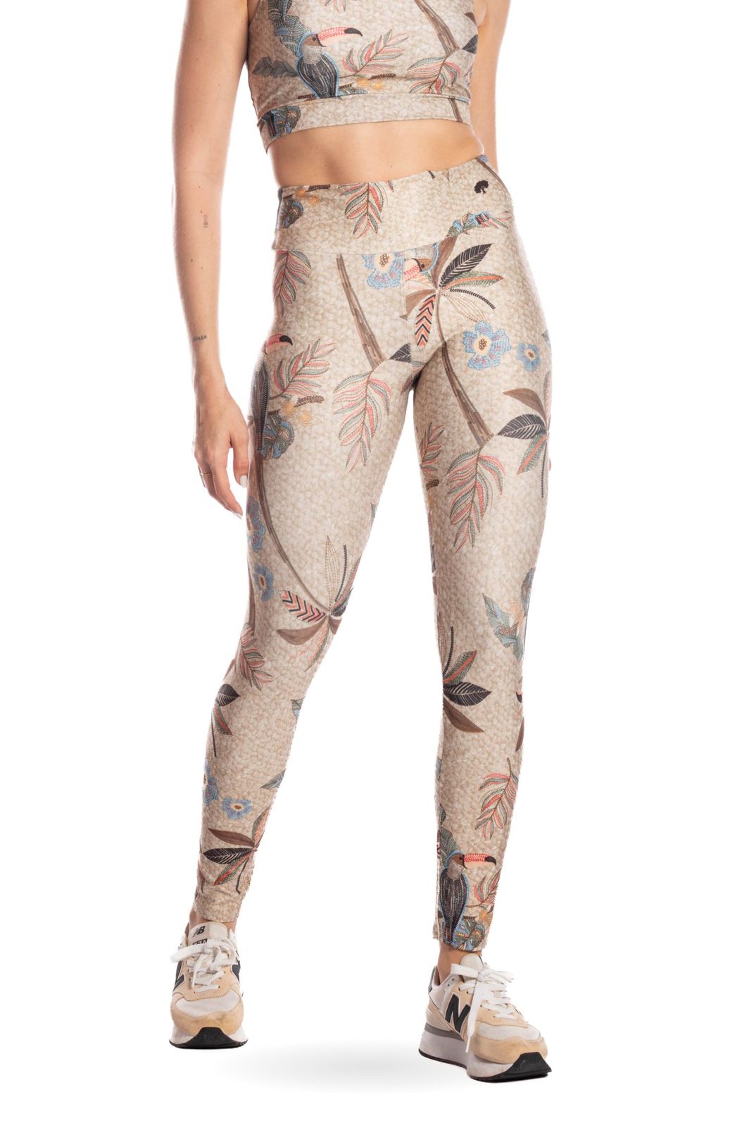 Calça Feminina Legging Estampada Tucaninhos Bordados