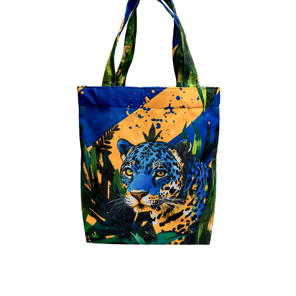 Bolsa Rosinha Estampada Onça Cores do Brasil