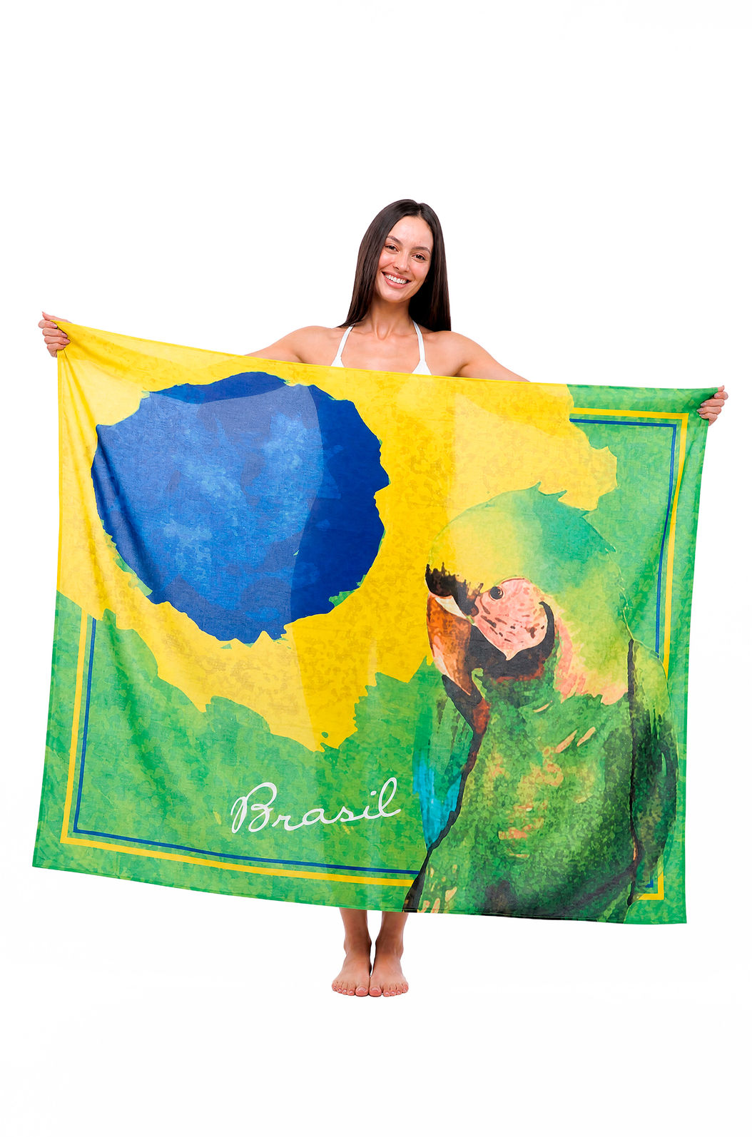 Canga Estampada Papagaio Brasil Canga Estampada Papagaio Brasil