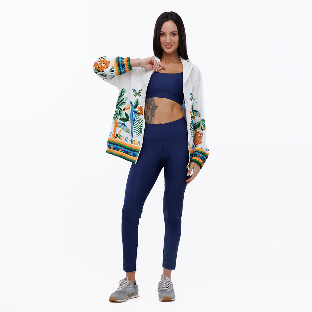 Jaqueta Corta Vento Ecoventura Estampada Elementos Brasil Aquarela