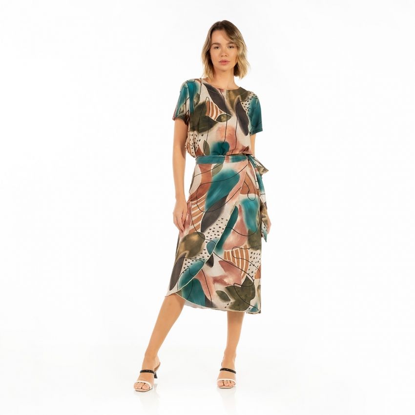 Blusa Atena Estampada Abstrato Traços