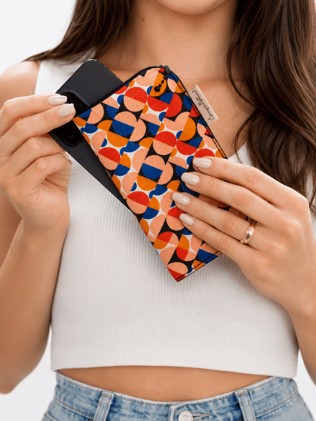 Porta Celular Estampado Canindé Bananas e Lírio Porta Celular Estampado Canindé Bananas e Lírio