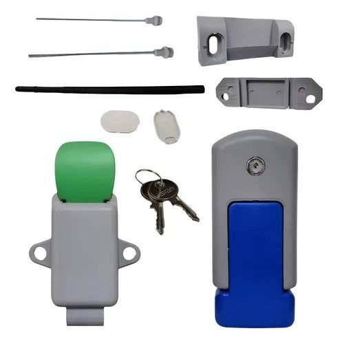 FECHADURA PORTA CÂMARA C/ CHAVE - CINZA/AZUL