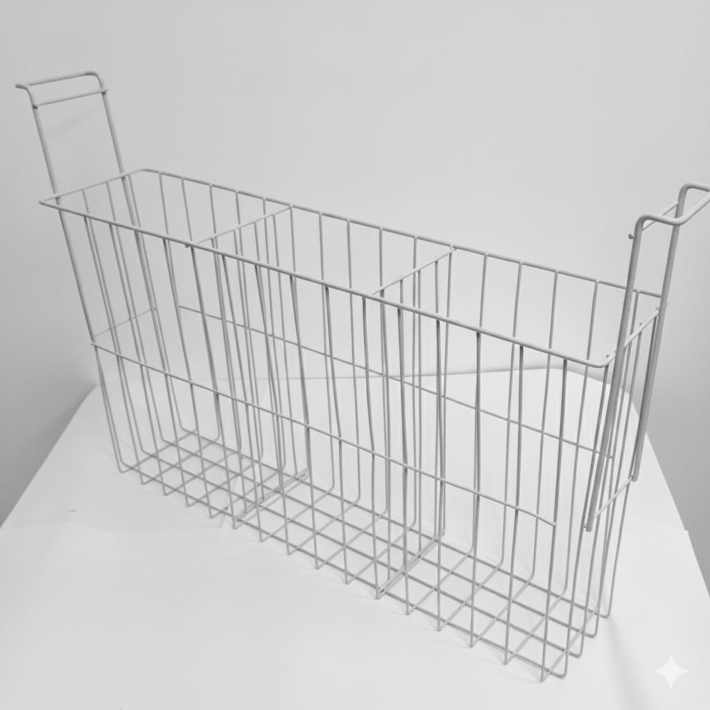 CESTO ESTREITO LARG. 108MM C/ DUAS DIVISORIA FIXA - CINZA P/ LINHA NEW SLIM CESTO ESTREITO LARG. 108MM C/ DUAS DIVISORIA FIXA - CINZA P/ LINHA NEW SLIM