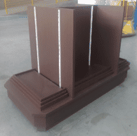 GONDOLA - PRATELEIRA DE MDF - MOD CENTRAL - 1,80 X 0,90 X 1,28M C CANTOS CHANFRADOS C DUAS CABECEIRAS - CASTANHO DOURADO GONDOLA - PRATELEIRA DE MDF - MOD CENTRAL - 1,80 X 0,90 X 1,28M C CANTOS CHANFRADOS C DUAS CABECEIRAS - CASTANHO DOURADO