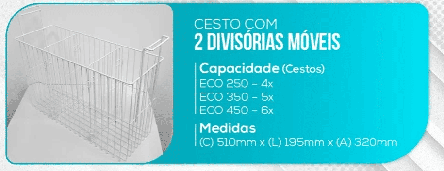 CESTO COM DIVISORIA MOVEL P/ LINHA ECO