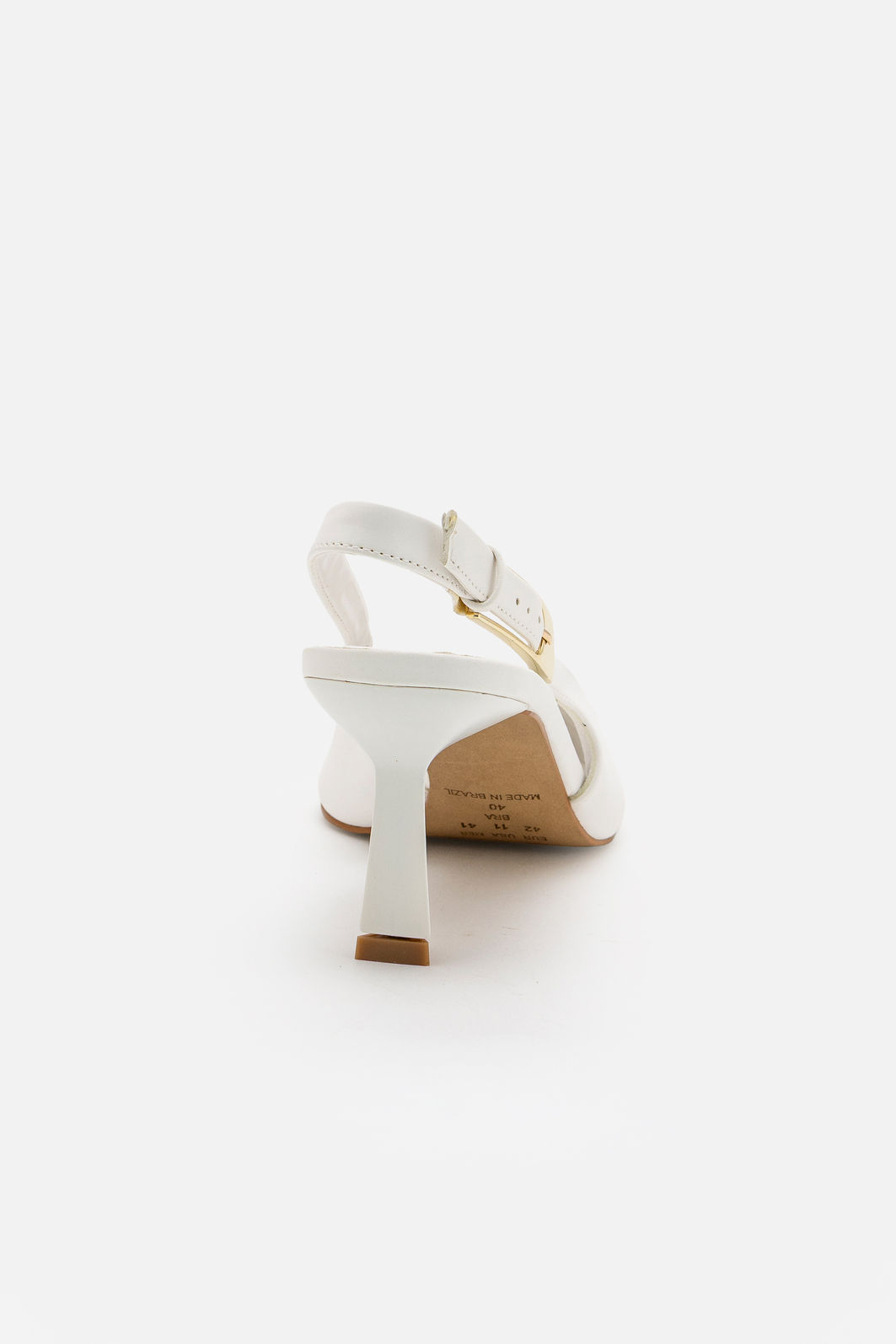 Slingback com Fivela e Salto Geométrico Branco Slingback com Fivela e Salto Geométrico Branco