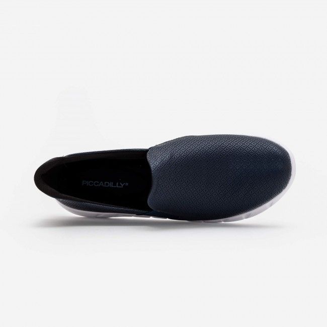 Tênis Slip On Comfort em Material Texturizado Marinho