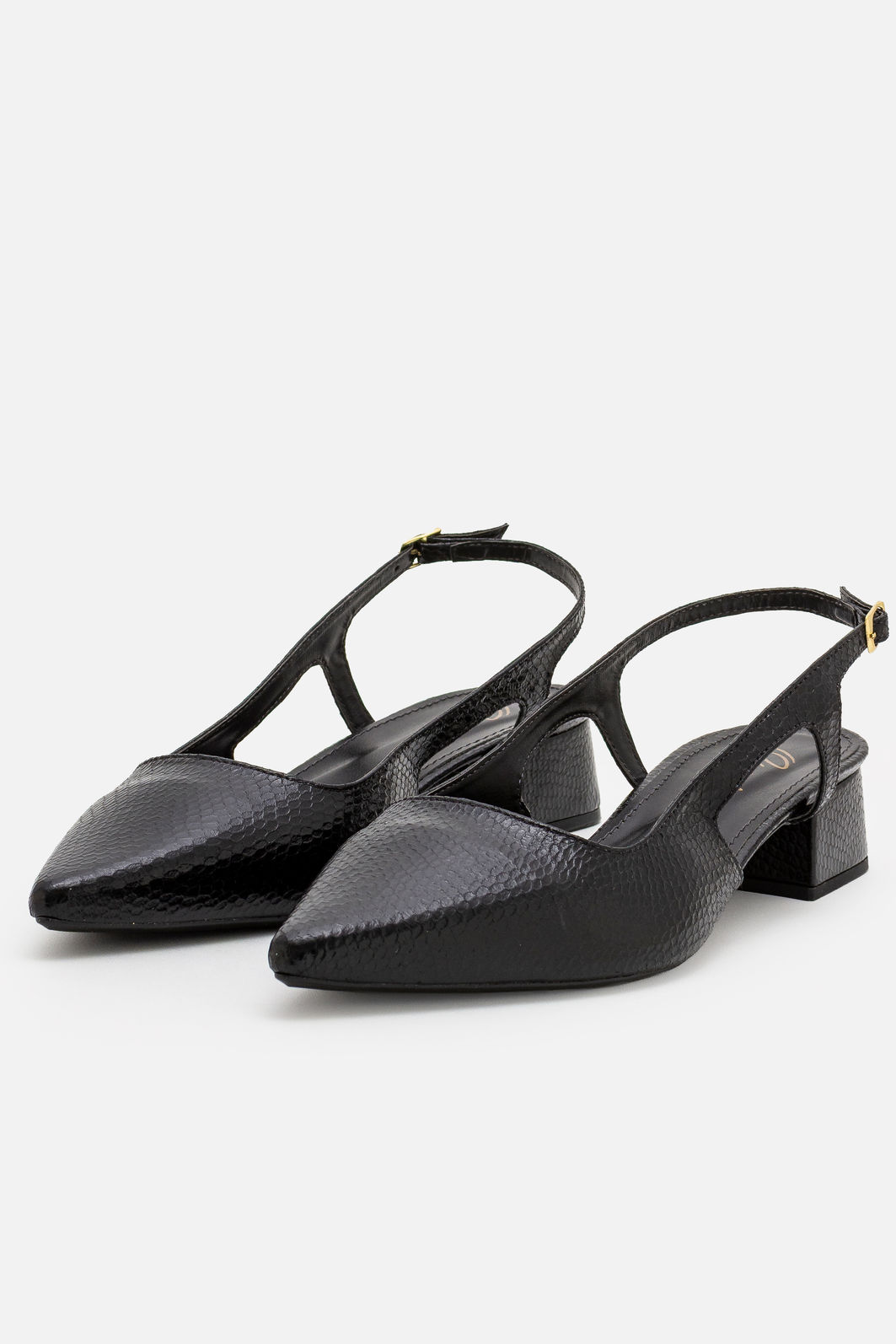 Chanel Texturizado com Salto Baixo Preto Chanel Texturizado com Salto Baixo Preto