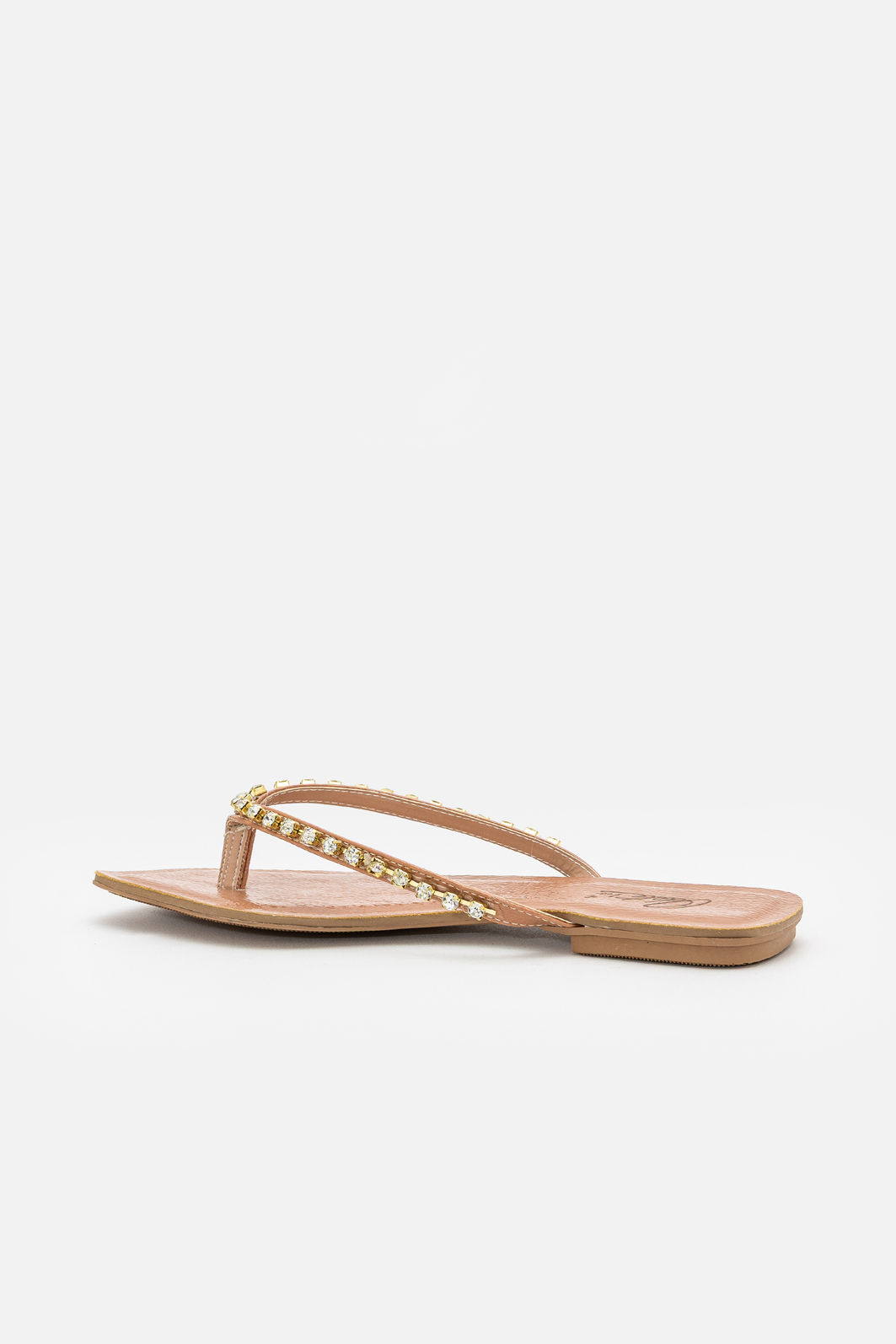 Rasteira com Strass Delicada Amêndoa Rasteira com Strass Delicada Amêndoa