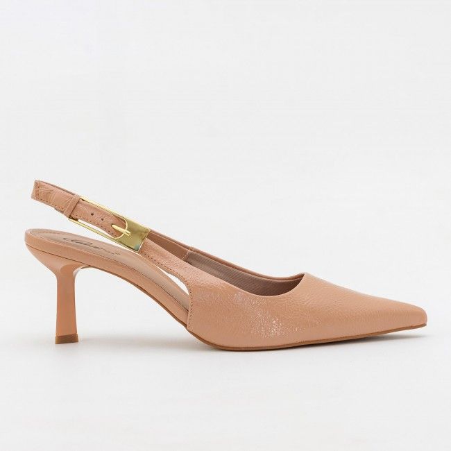 Slingback com Fivela e Salto Geométrico Amêndoa Slingback com Fivela e Salto Geométrico Amêndoa