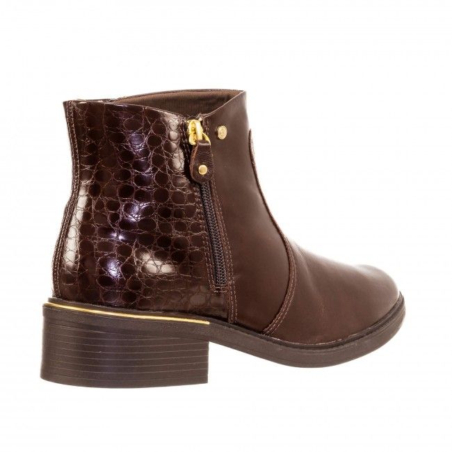 Bota Cano Curto com Zíper Lateral Confortflex Café