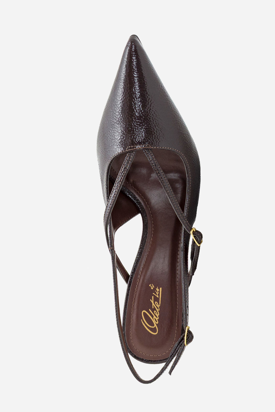 Slingback com Salto Geométrico Café Slingback com Salto Geométrico Café