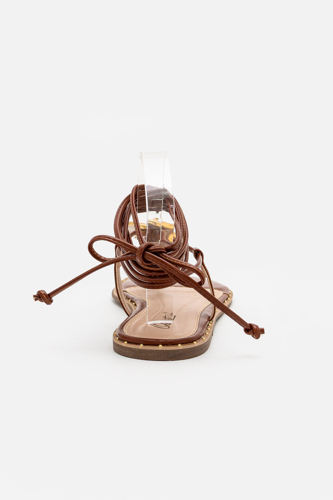 Rasteira com Enfeite Metálico e Amarração Tostado Rasteira com Enfeite Metálico e Amarração Tostado