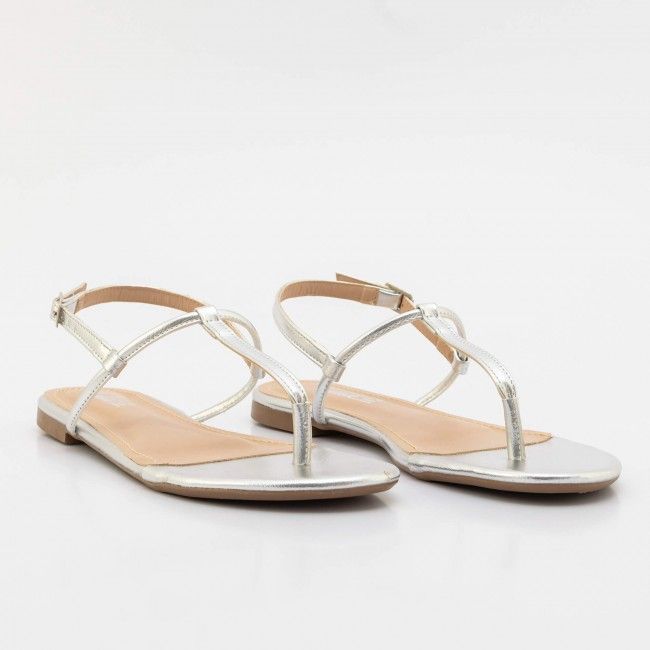 Rasteira Básica Tiras Minimalistas Prata