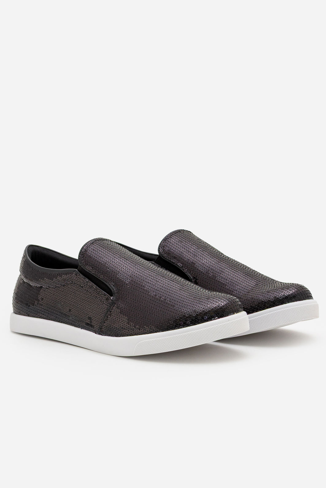 Tênis Slip On com Paetê Preto Tênis Slip On com Paetê Preto