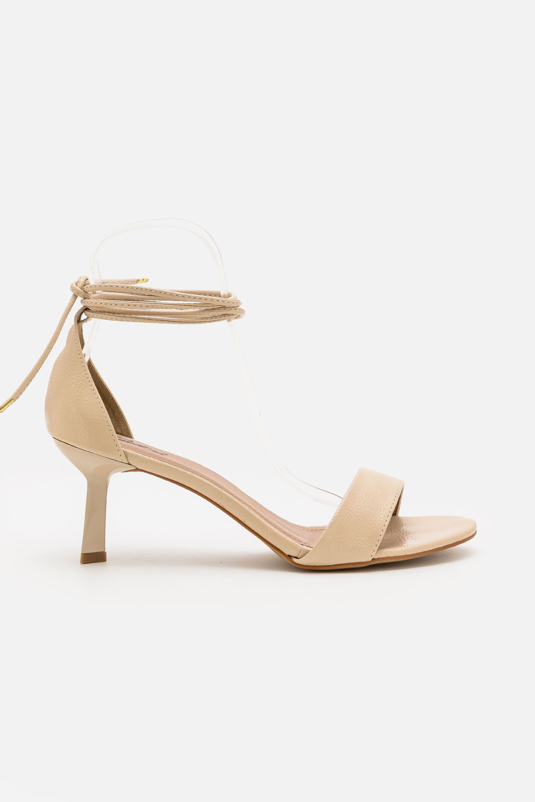 Sandália TQT com Salto Geométrico Amêndoa Sandália TQT com Salto Geométrico Amêndoa