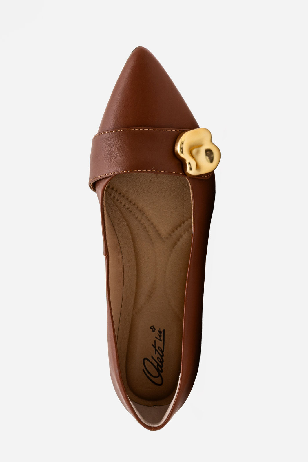 Sapatilha com Enfeite Orgânico Café Sapatilha com Enfeite Orgânico Café