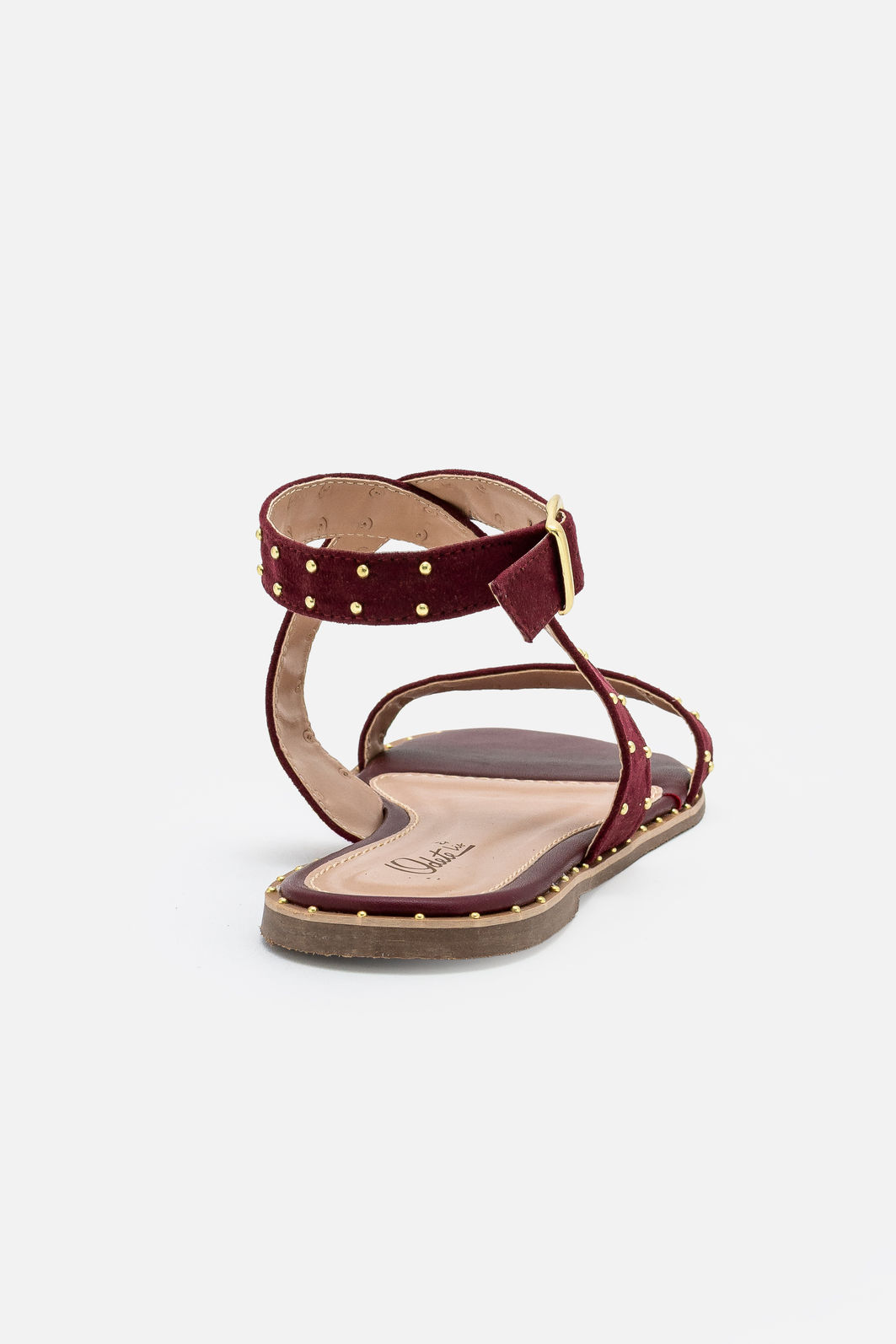 Rasteira Estilosa com Rebites Bordo Rasteira Estilosa com Rebites Bordo