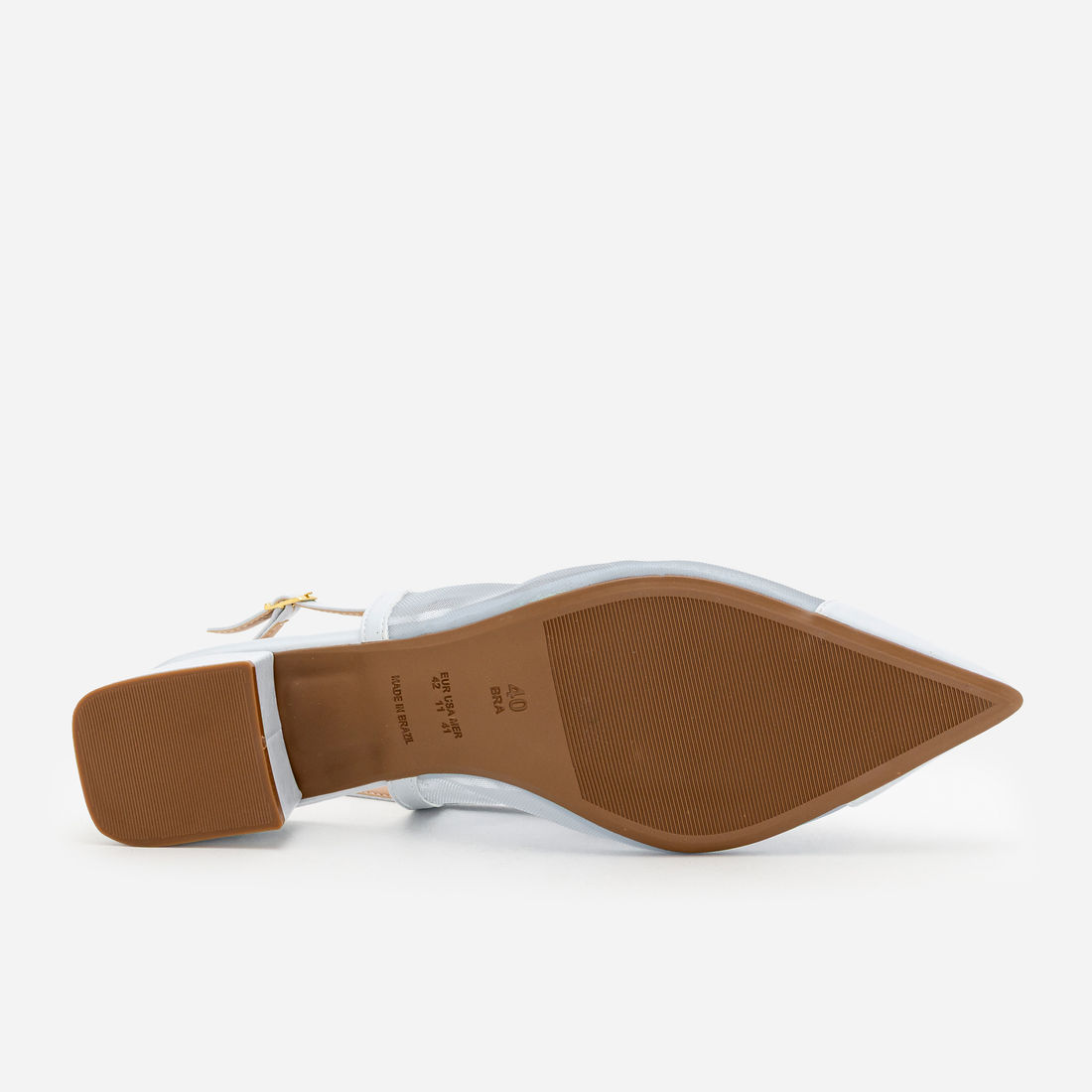 Slingback em Tela com Salto Baixo Azul Claro Slingback em Tela com Salto Baixo Azul Claro