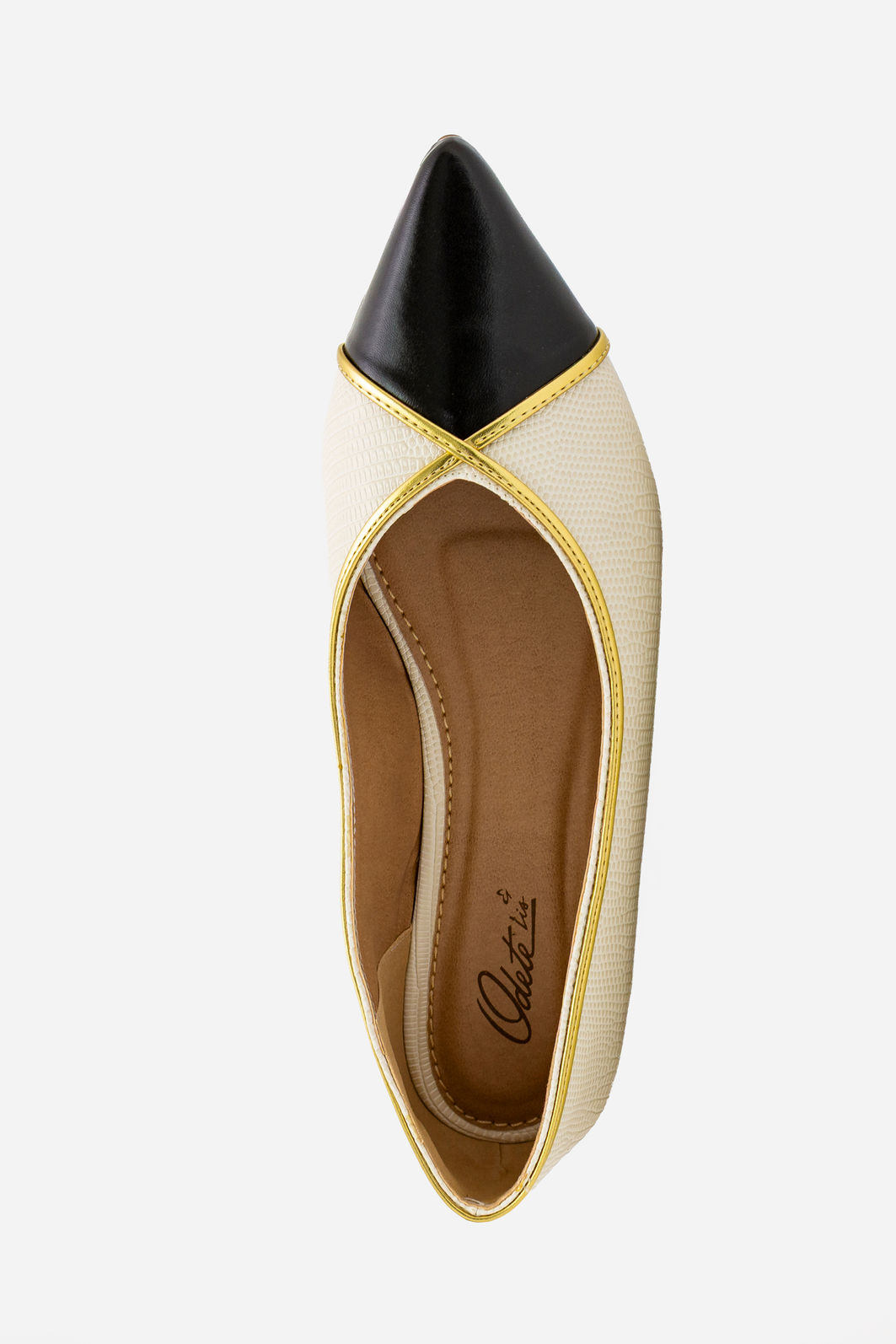 Sapatilha Elegante Bico Fino Off White Sapatilha Elegante Bico Fino Off White