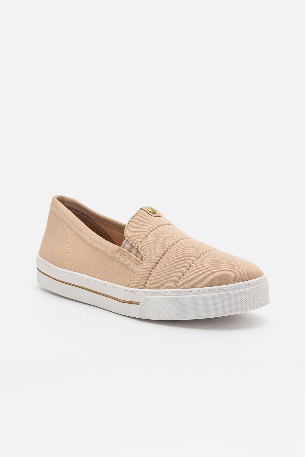 Tênis Slip On com Solado Alto Amêndoa Tênis Slip On com Solado Alto Amêndoa