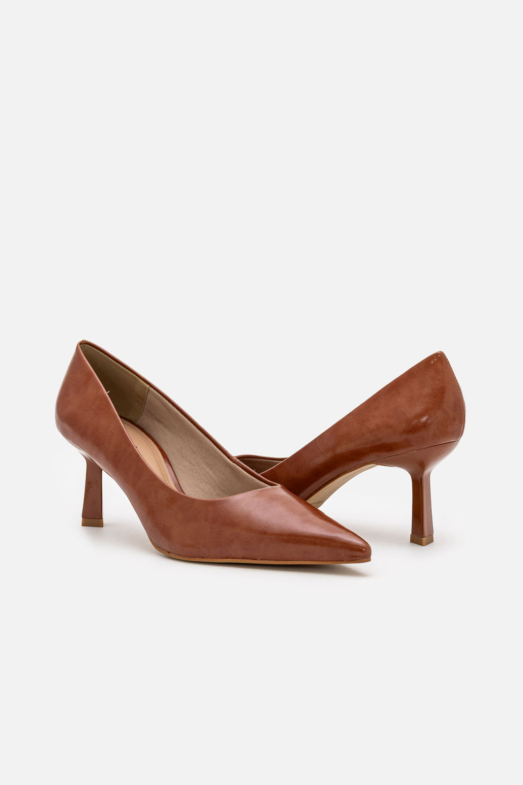Scarpin Clássico com Salto Geométrico Tostado Scarpin Clássico com Salto Geométrico Tostado