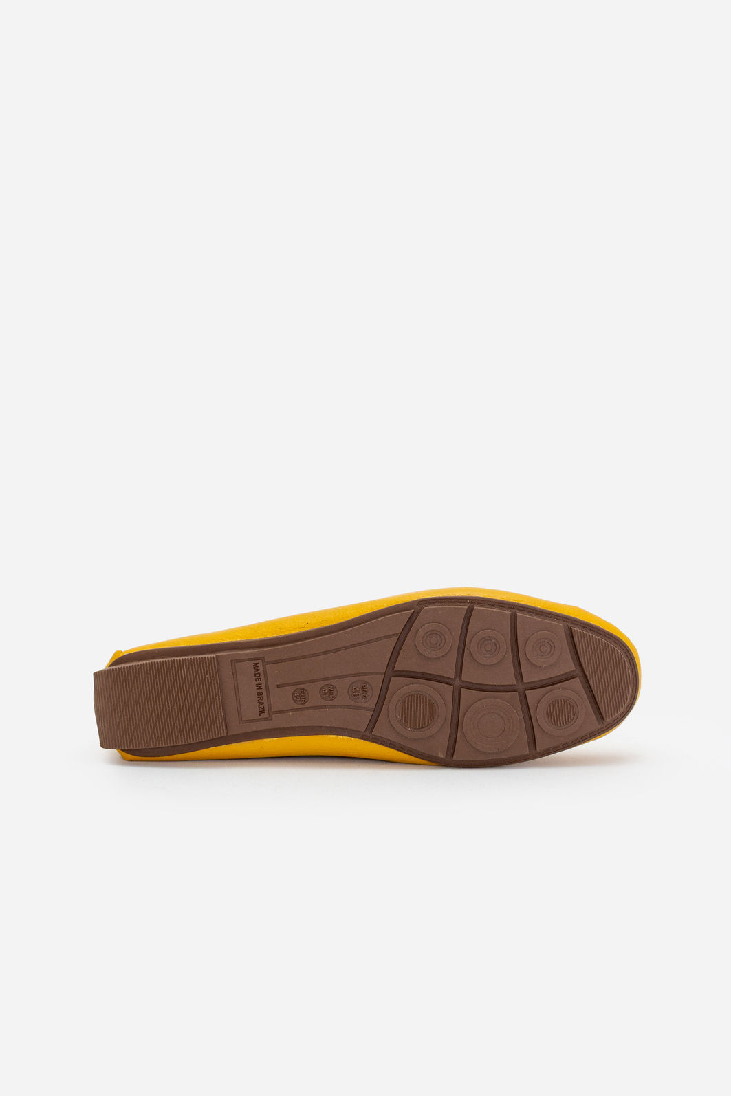 Mocassim em Couro com Lacinho Amarelo Mocassim em Couro com Lacinho Amarelo
