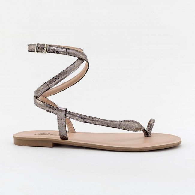 Rasteira Cobra com Tornozeleira Prata Velho