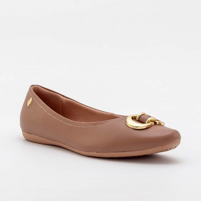 Sapatilha Delicada e Confortável em Couro Usaflex Castor