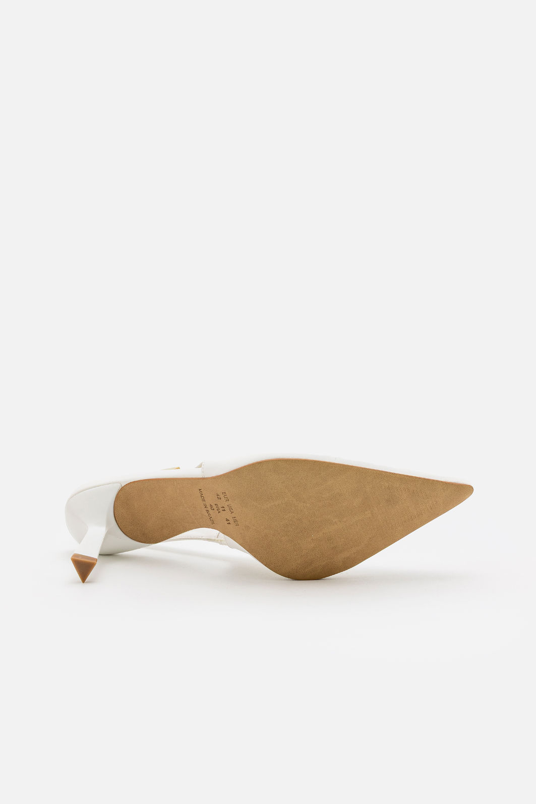 Slingback com Fivela e Salto Geométrico Branco Slingback com Fivela e Salto Geométrico Branco