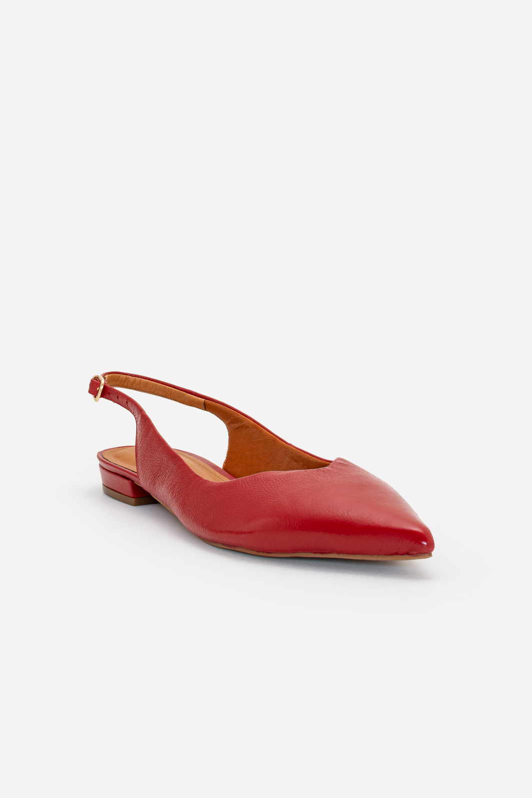 Slingback em Couro Vermelho Slingback em Couro Vermelho