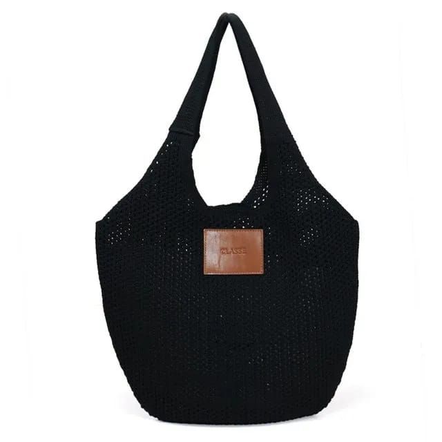 Bolsa em Crochê Preta Bolsa em Crochê Preta