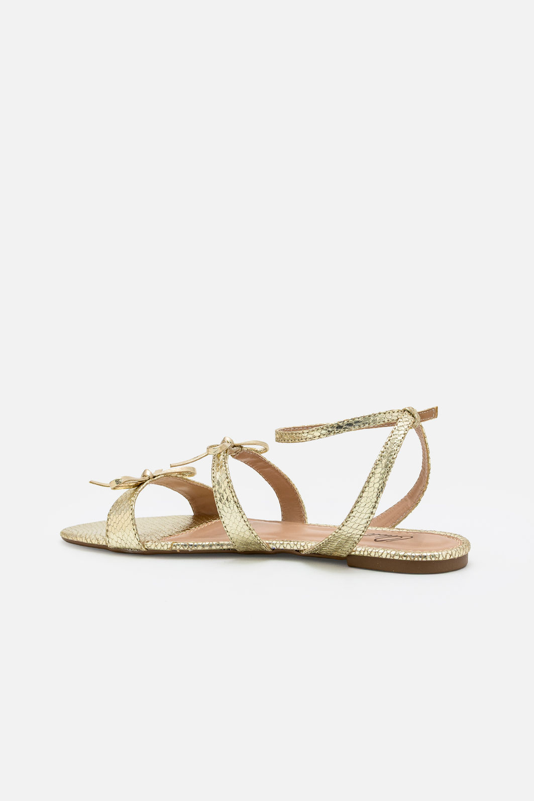 Rasteira com Lacinhos e Tornozeleira Ouro Rasteira com Lacinhos e Tornozeleira Ouro