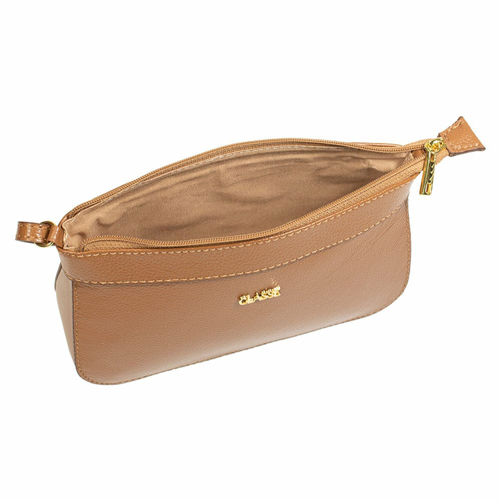 Bolsa Transversal em Couro Amêndoa Bolsa Transversal em Couro Amêndoa