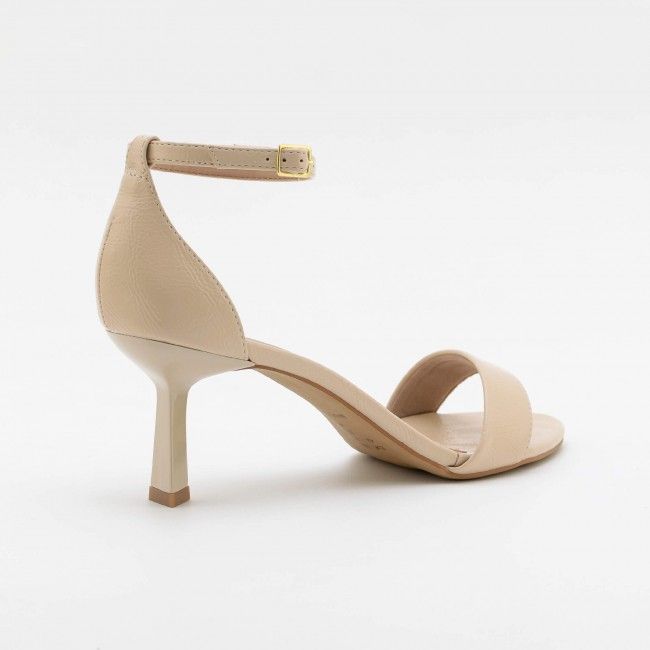 Sandália Tem Que Ter com Salto Geométrico Amêndoa