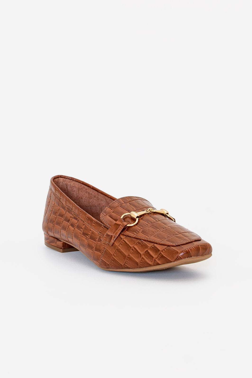 Mocassim em Couro Croco Tostado Mocassim em Couro Croco Tostado