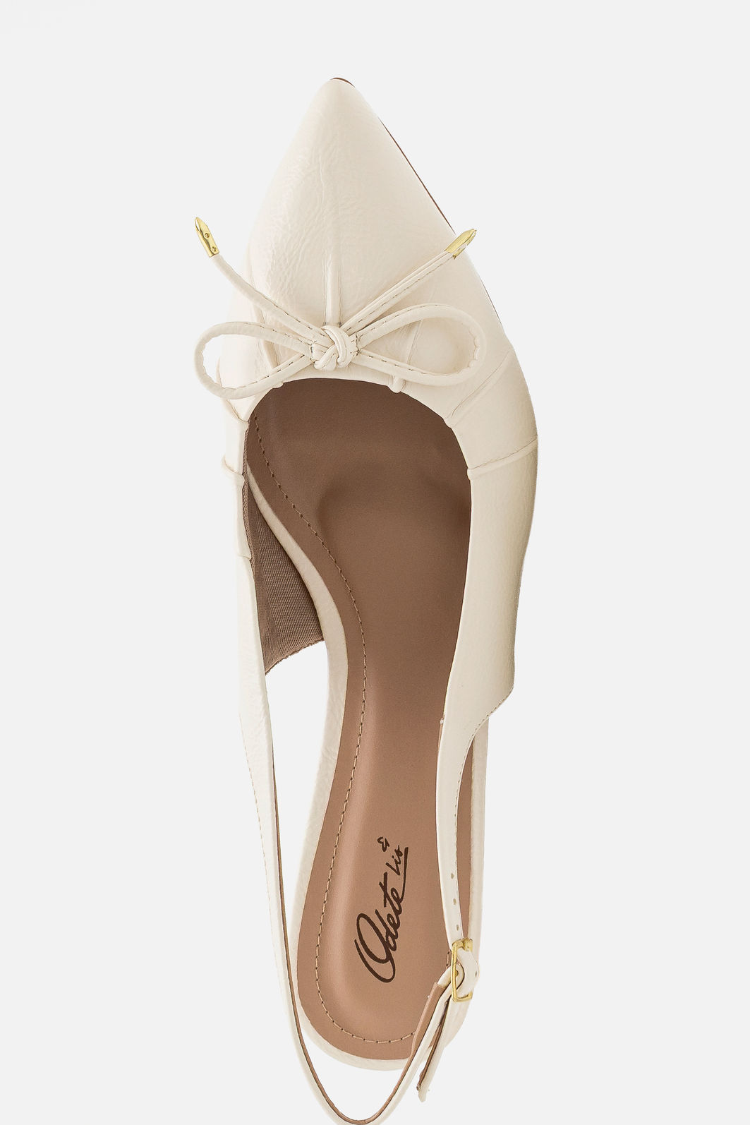 Slingback em Verniz Delicado Off White Slingback em Verniz Delicado Off White