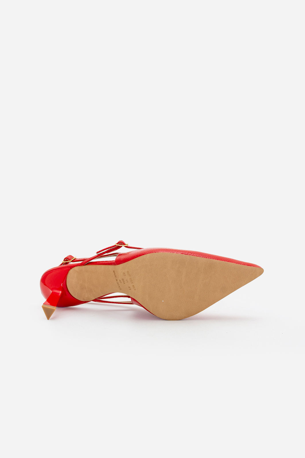 Slingback com Salto Geométrico Vermelho Slingback com Salto Geométrico Vermelho