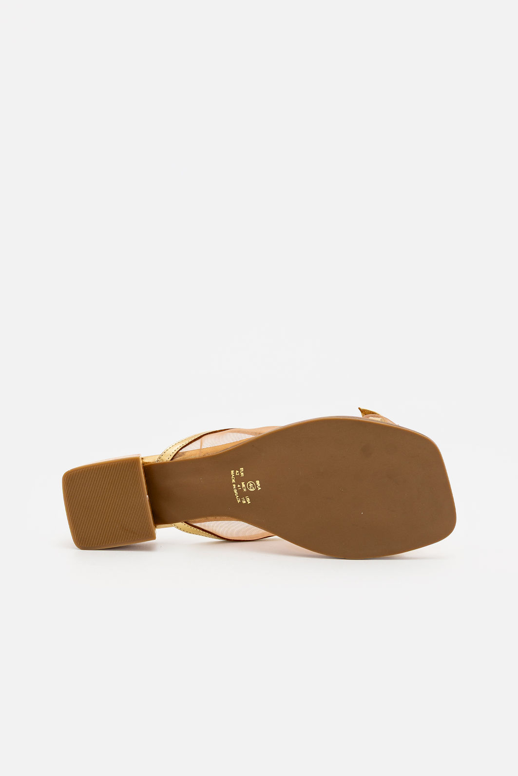 Mule em Tela e Couro com Laço Champagne Mule em Tela e Couro com Laço Champagne