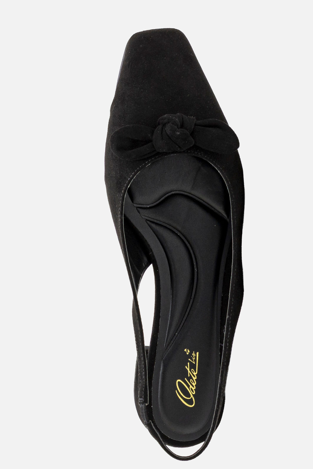 Slingback em Camurça com Laço Delicado Preto Slingback em Camurça com Laço Delicado Preto