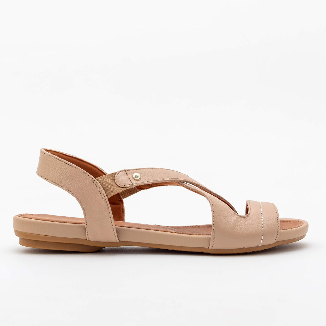 Rasteira Confortável em Couro Rose