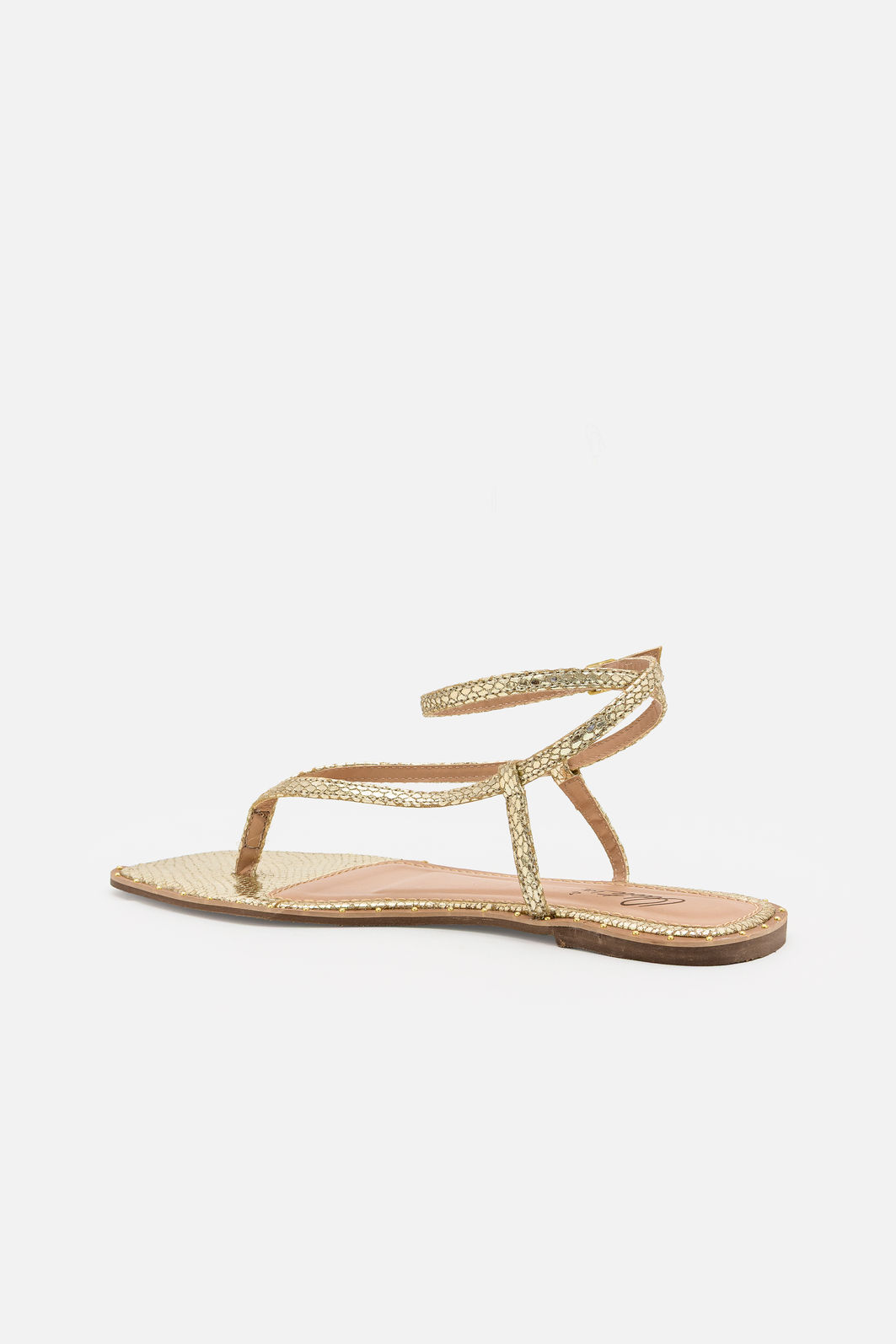 Rasteira Dedo Com Tornozeleira Ouro