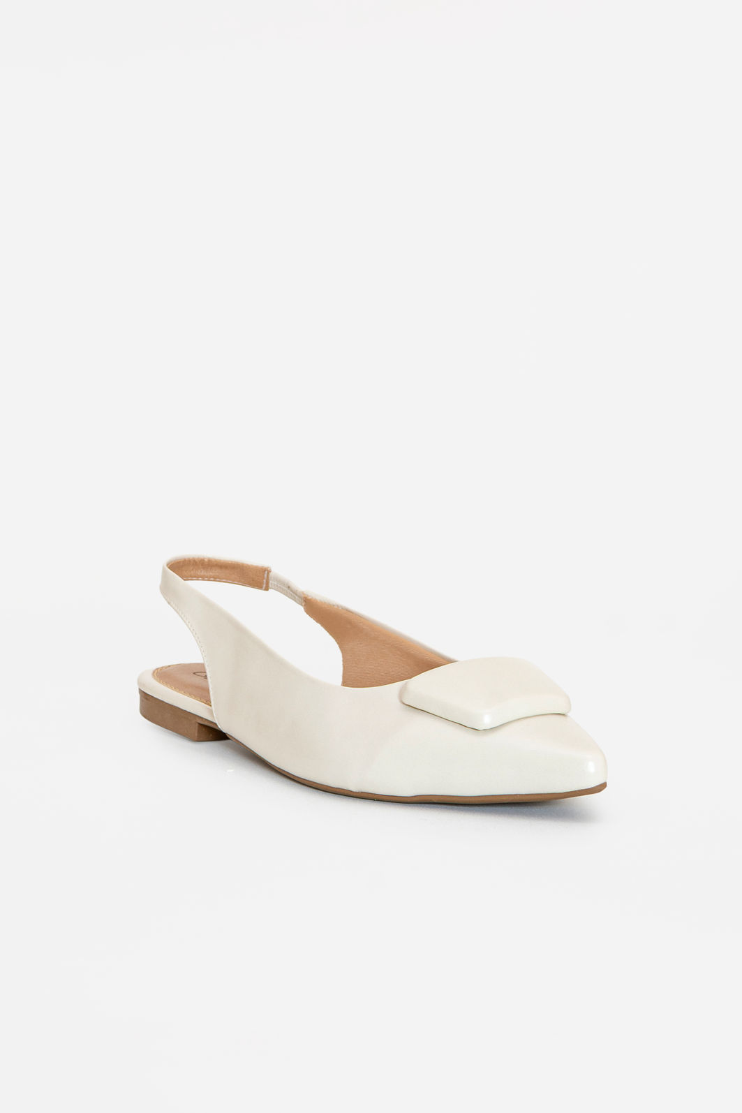 Slingback com Enfeite Rasteiro Off White Slingback com Enfeite Rasteiro Off White