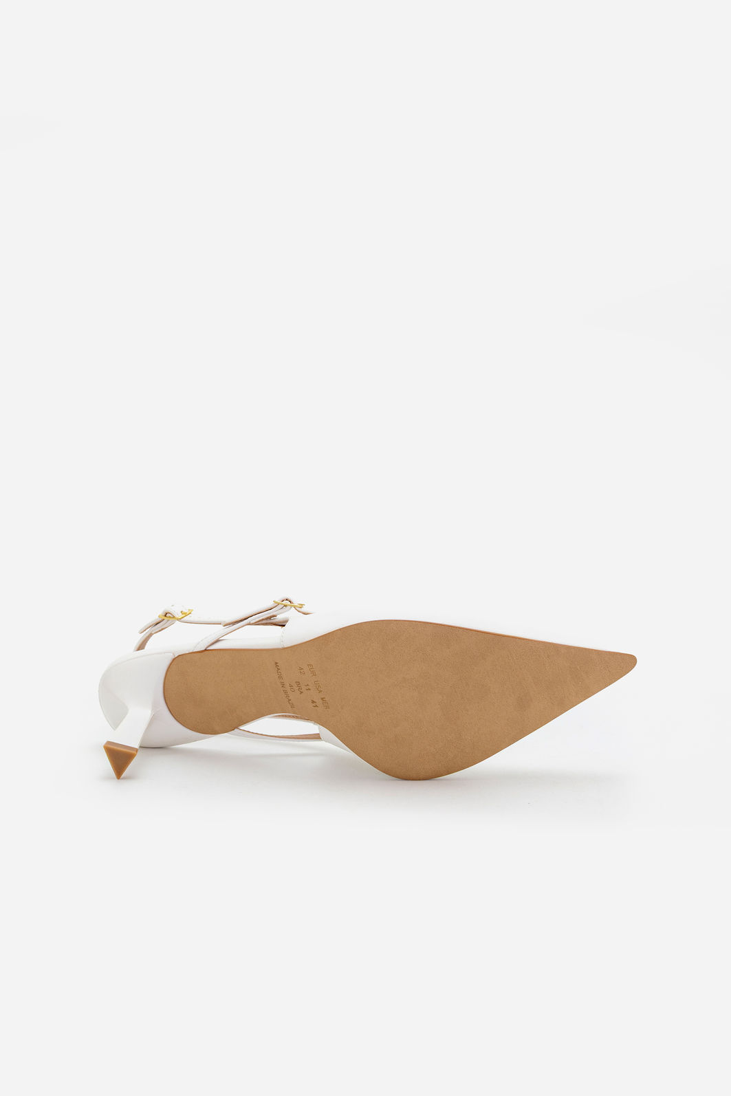 Slingback com Salto Geométrico Branco Slingback com Salto Geométrico Branco