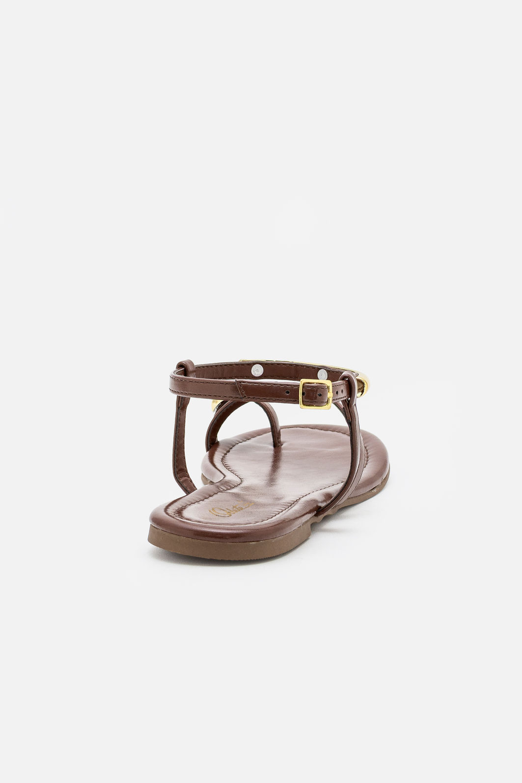 Rasteira Estilosa com Enfeites Metálicos Marrom Rasteira Estilosa com Enfeites Metálicos Marrom