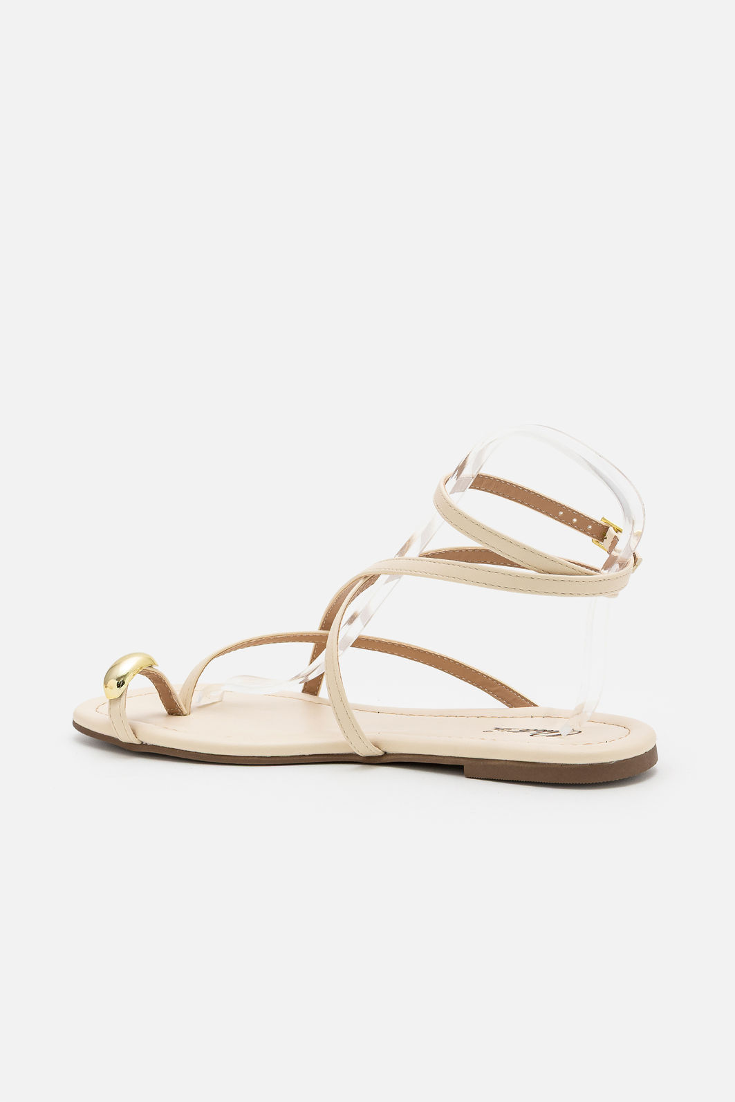 Rasteira com Dedão e Tornozeleira Off White Rasteira com Dedão e Tornozeleira Off White