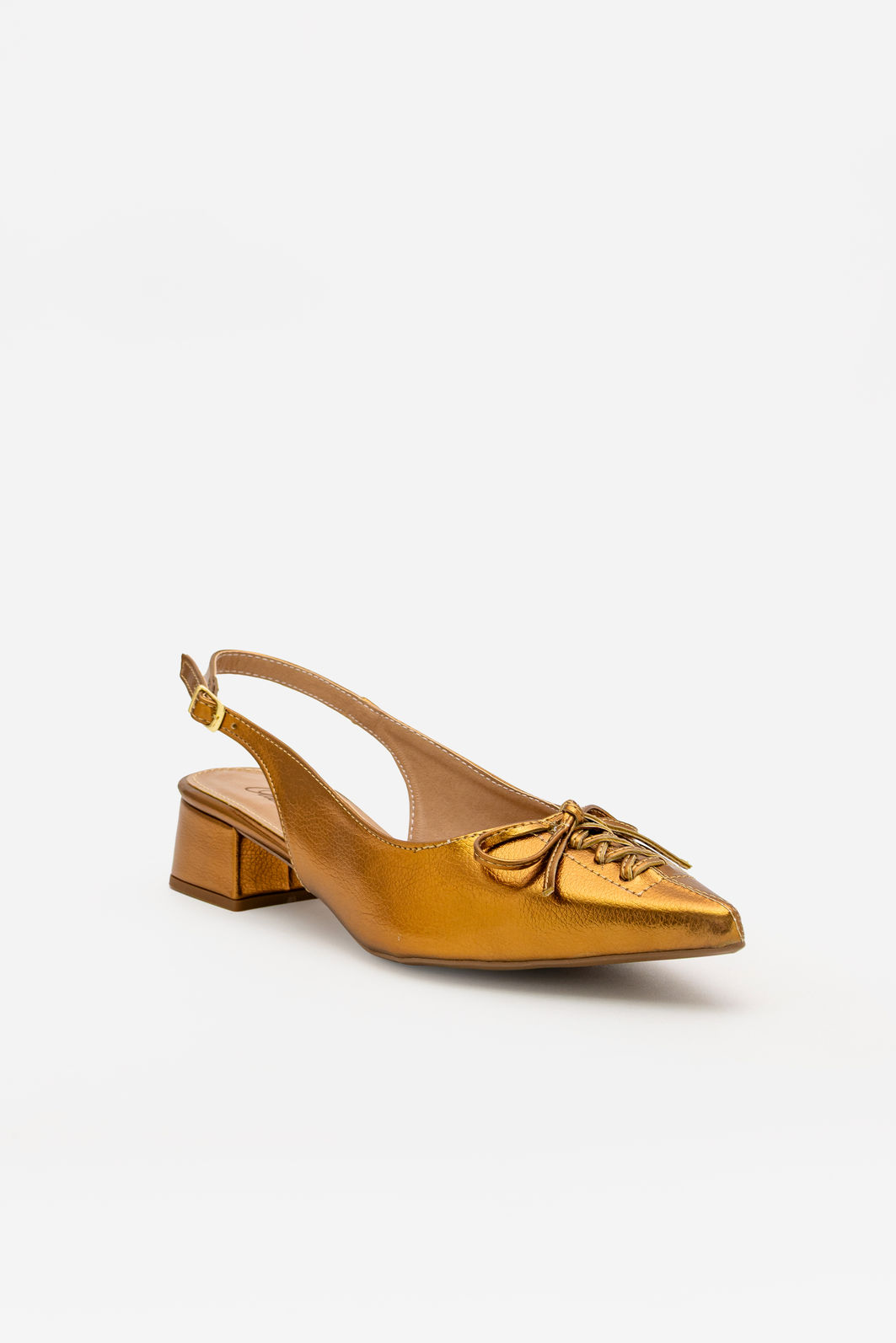 Chanel com Salto Baixo Bronze Chanel com Salto Baixo Bronze