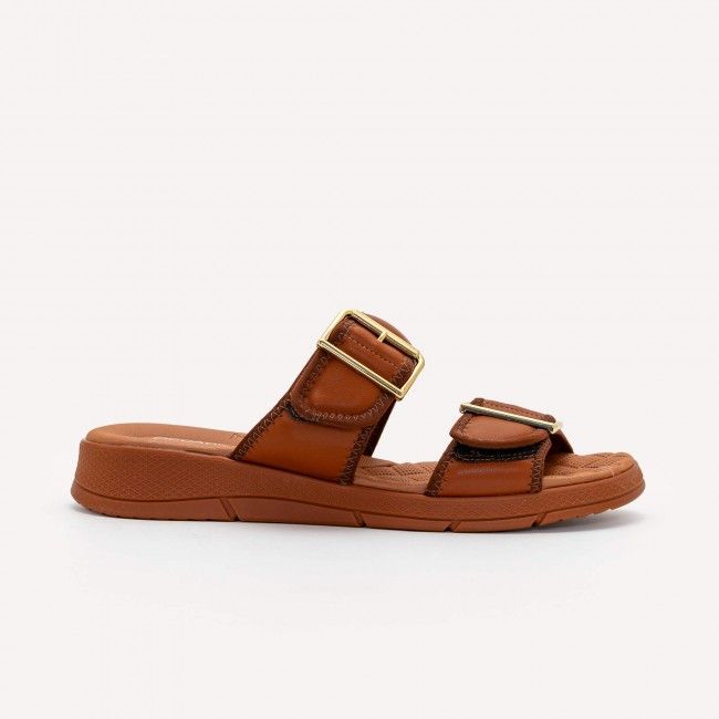 Tamanco Confort Fivelas Tostado Tamanco Confort Fivelas Tostado